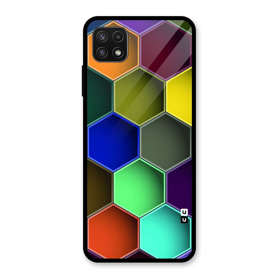 Hexagonal Palette Glass Back Case for Galaxy A22 5G