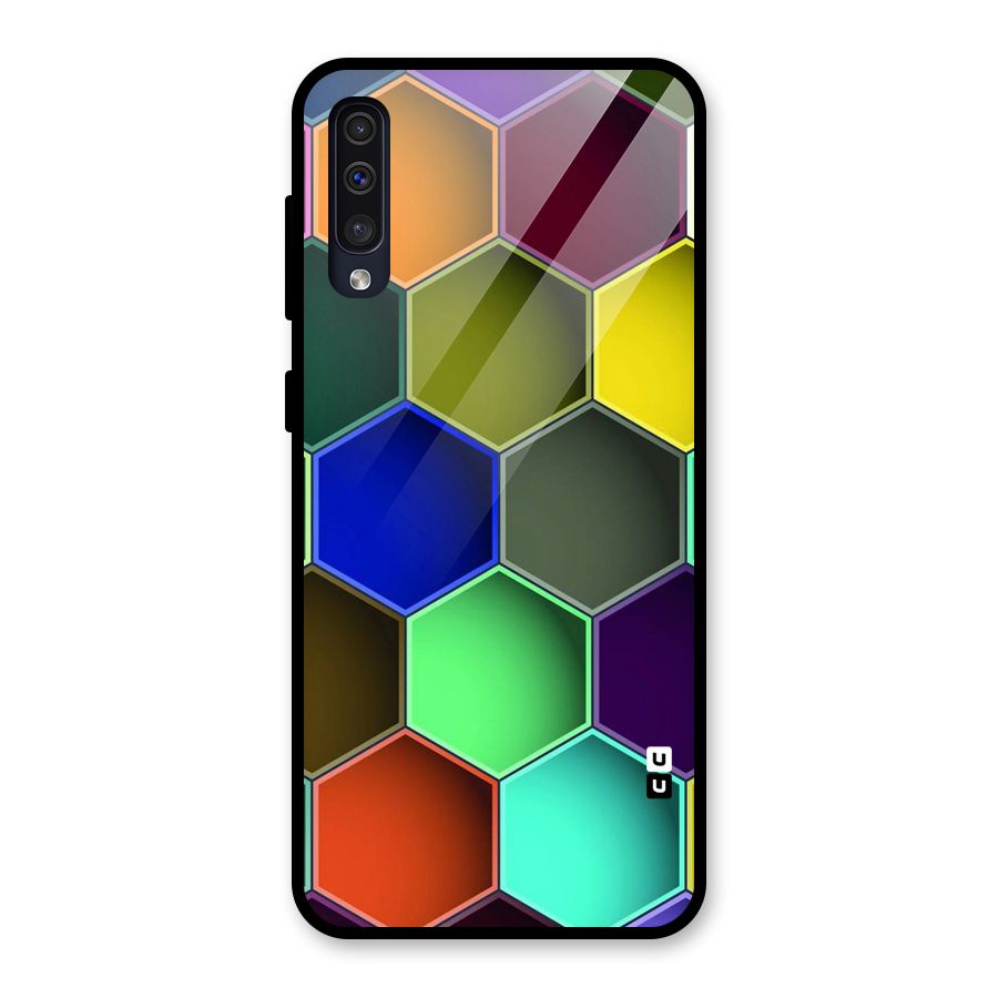 Hexagonal Palette Glass Back Case for Galaxy A50