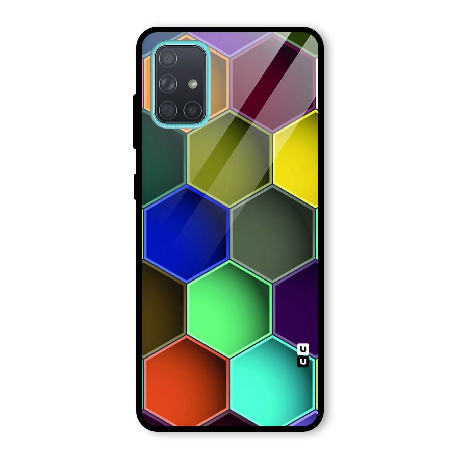 Hexagonal Palette Glass Back Case for Galaxy A71