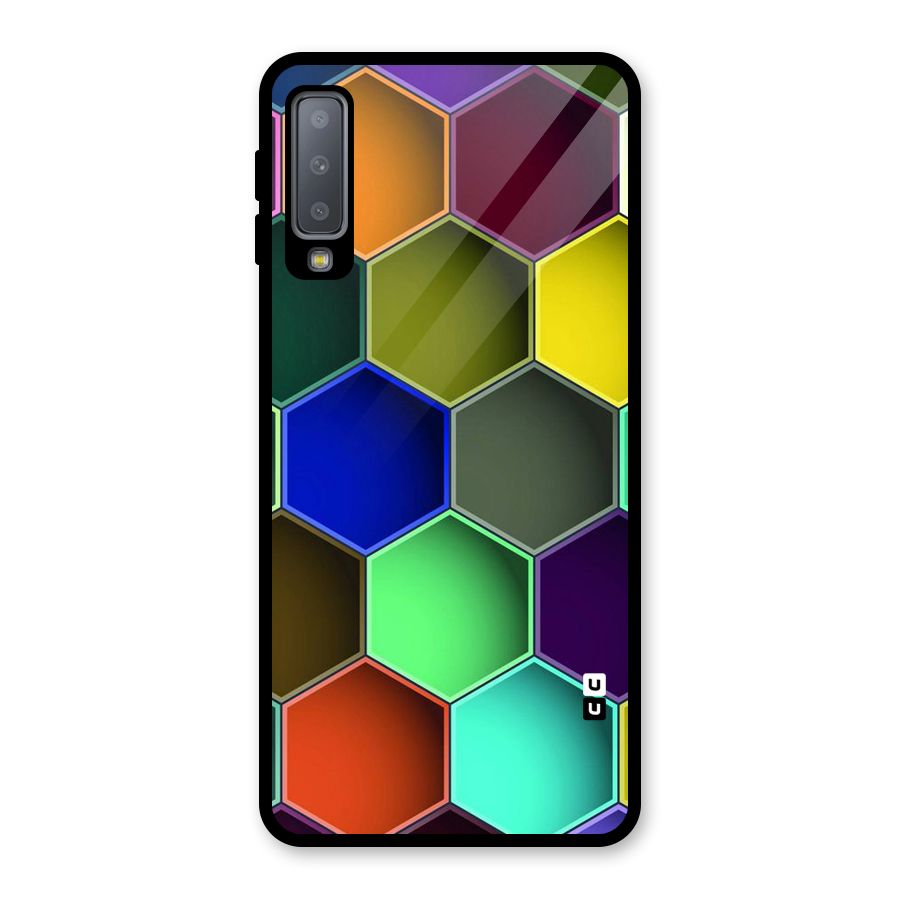 Hexagonal Palette Glass Back Case for Galaxy A7 (2018)