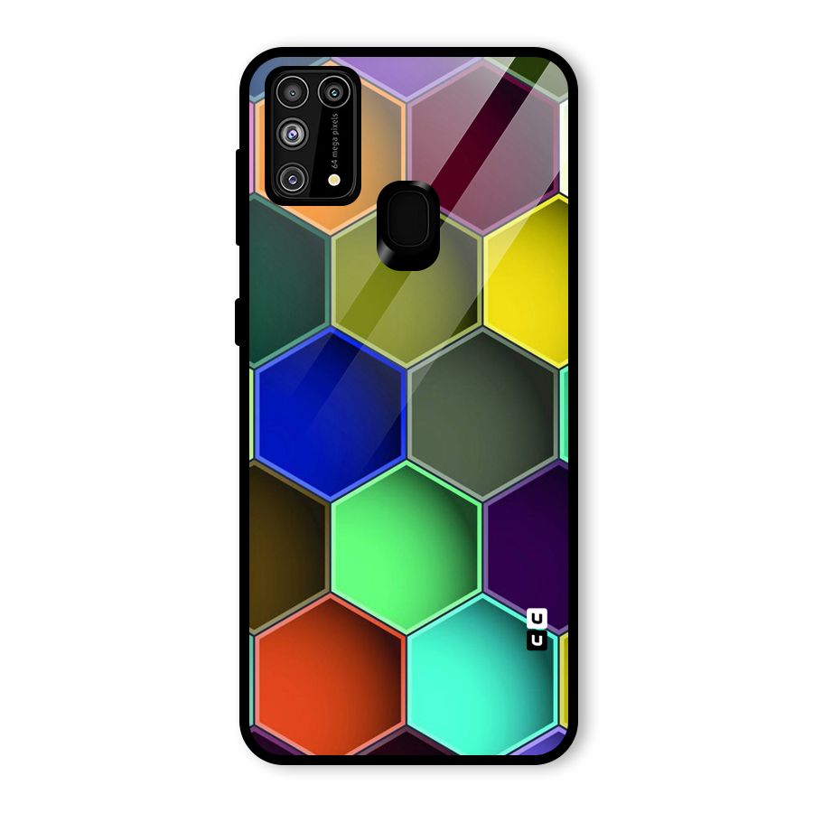 Hexagonal Palette Glass Back Case for Galaxy F41