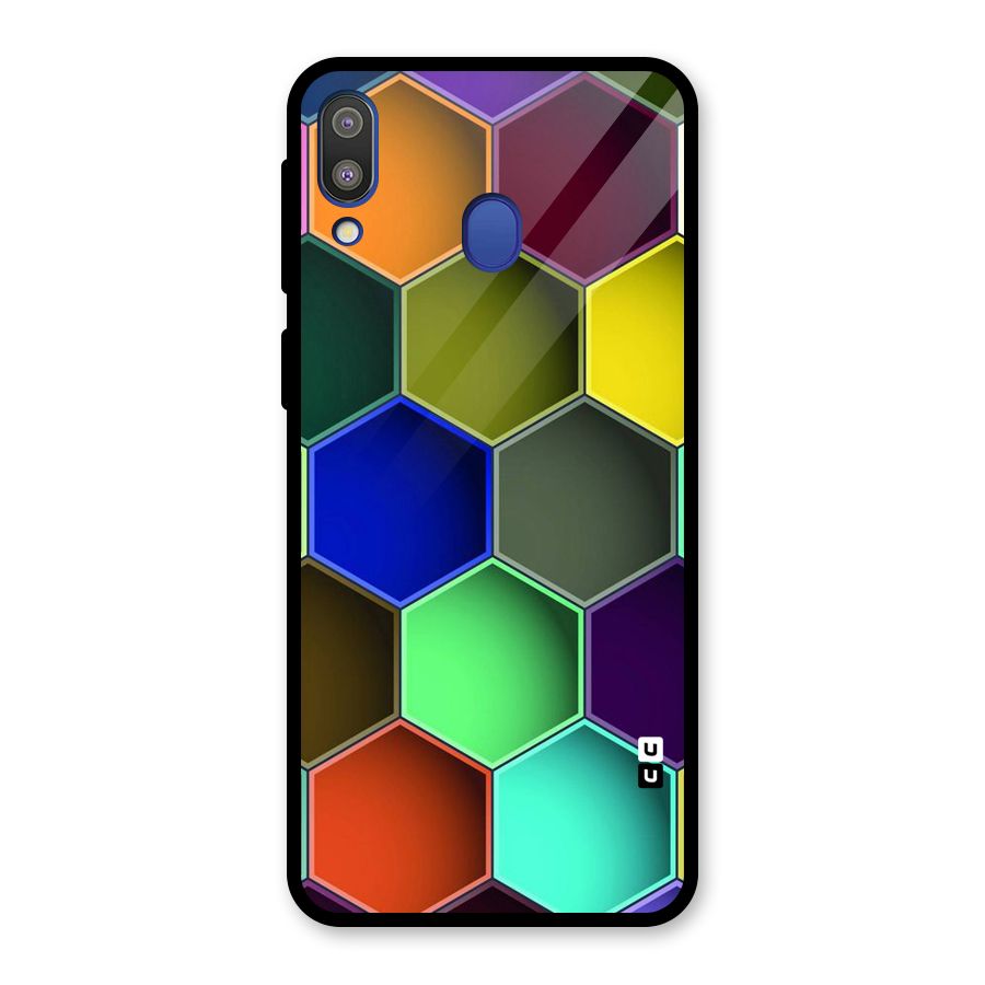 Hexagonal Palette Glass Back Case for Galaxy M20