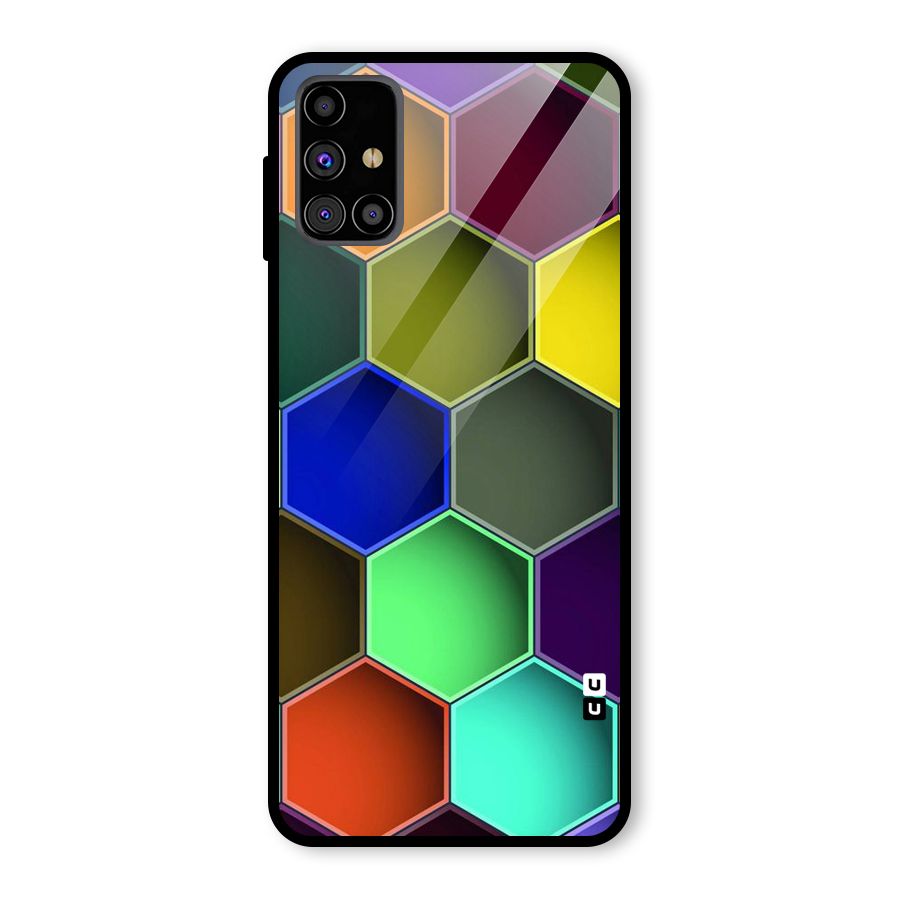 Hexagonal Palette Glass Back Case for Galaxy M31s
