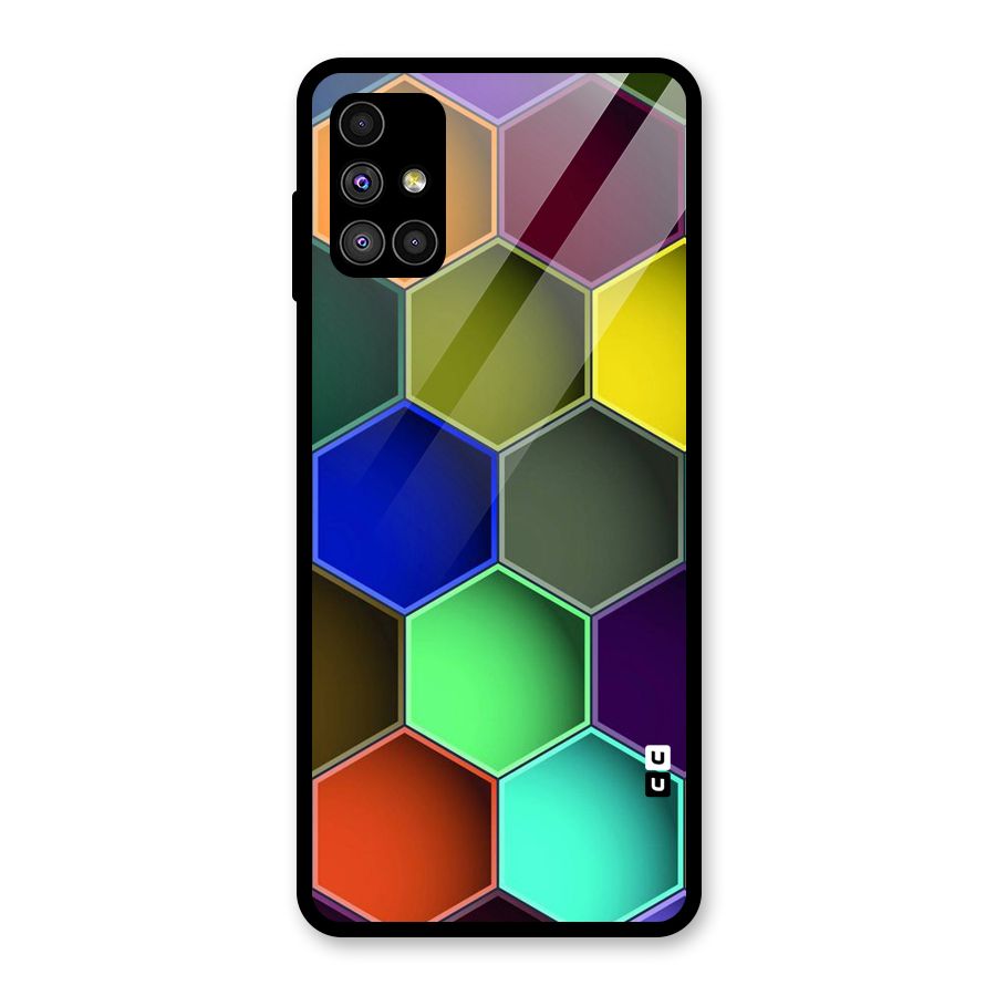 Hexagonal Palette Glass Back Case for Galaxy M51