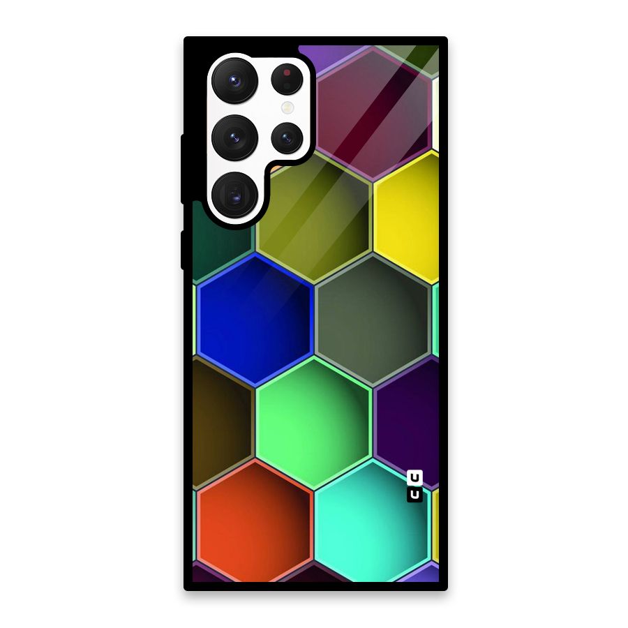 Hexagonal Palette Glass Back Case for Galaxy S22 Ultra 5G