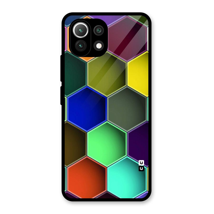 Hexagonal Palette Glass Back Case for Mi 11 Lite