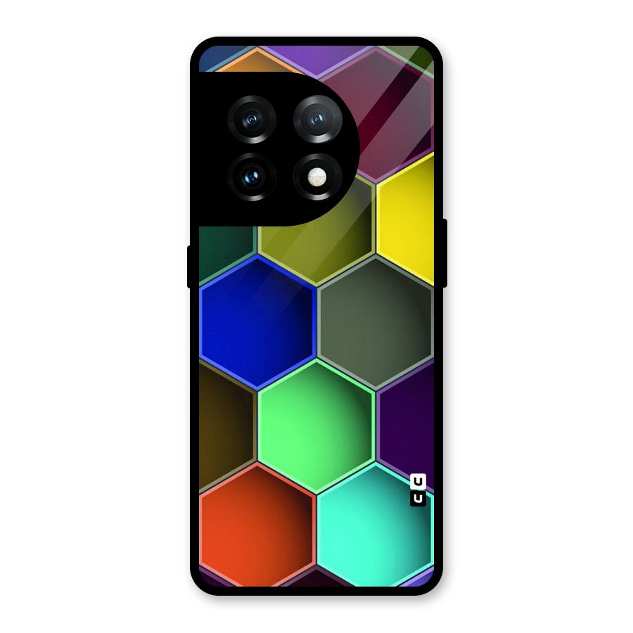 Hexagonal Palette Glass Back Case for OnePlus 11