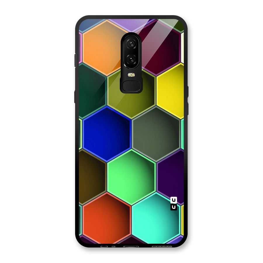 Hexagonal Palette Glass Back Case for OnePlus 6