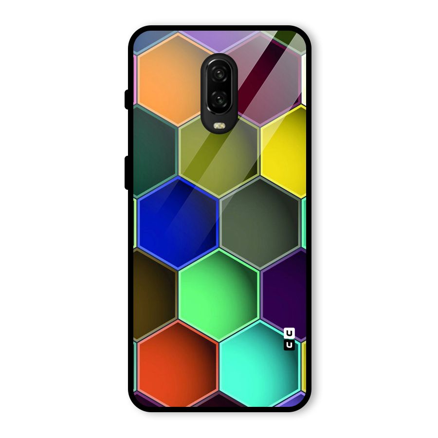 Hexagonal Palette Glass Back Case for OnePlus 6T