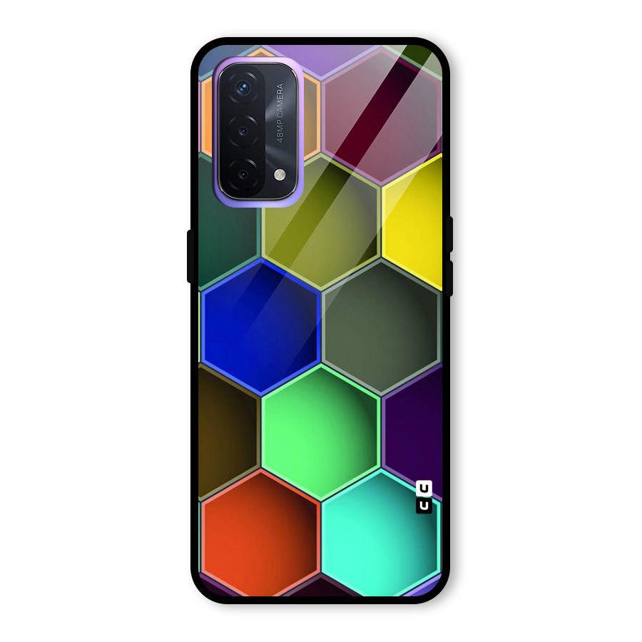Hexagonal Palette Glass Back Case for Oppo A74 5G