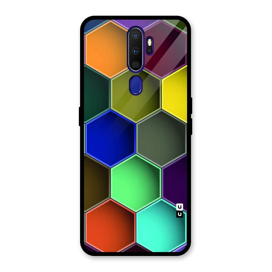 Hexagonal Palette Glass Back Case for Oppo A9 (2020)