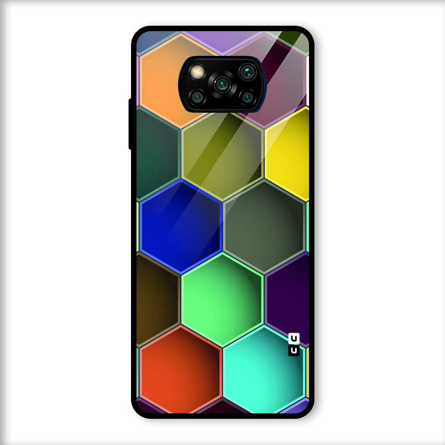 Hexagonal Palette Glass Back Case for Poco X3