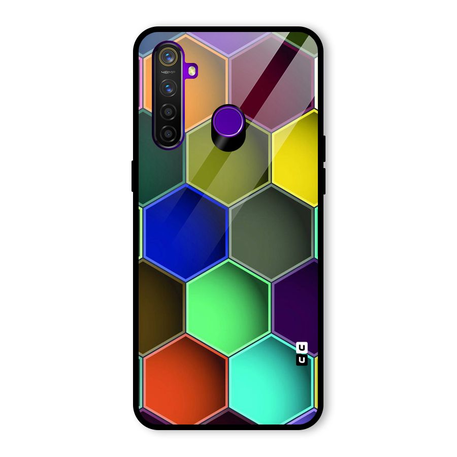 Hexagonal Palette Glass Back Case for Realme 5 Pro