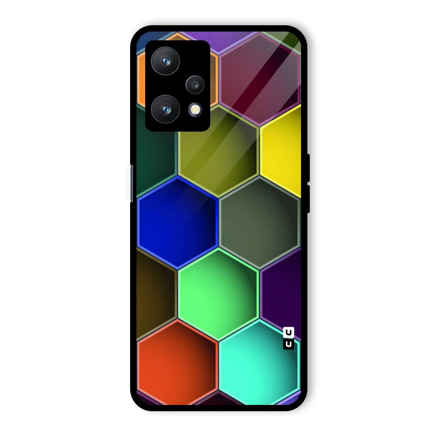 Hexagonal Palette Glass Back Case for Realme 9 Pro 5G