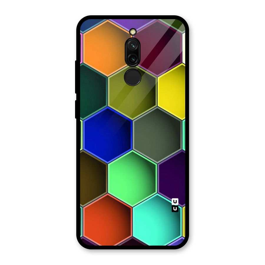 Hexagonal Palette Glass Back Case for Redmi 8
