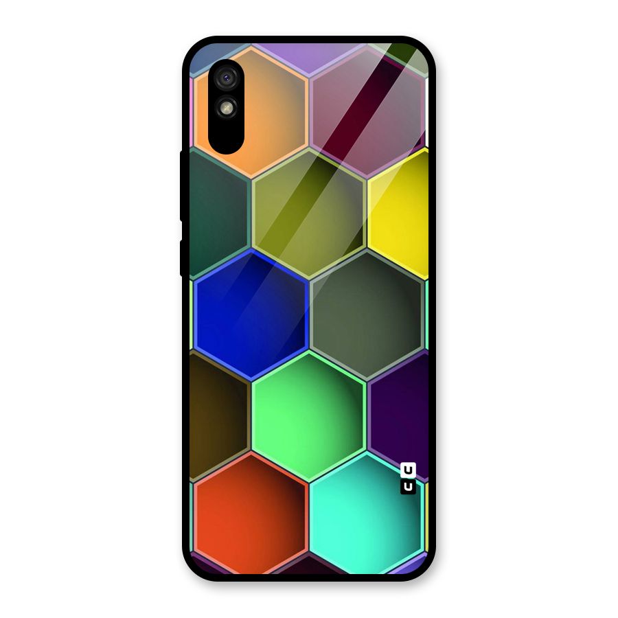Hexagonal Palette Glass Back Case for Redmi 9i