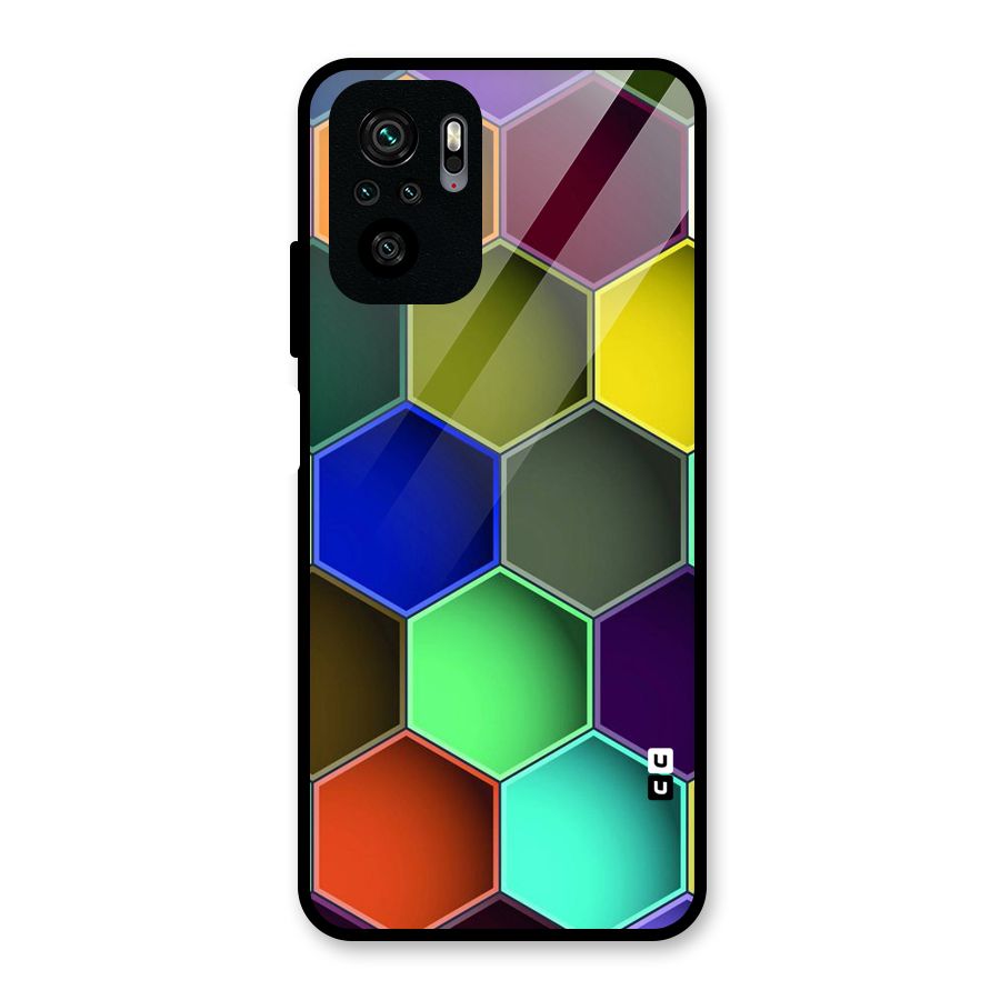 Hexagonal Palette Glass Back Case for Redmi Note 10S