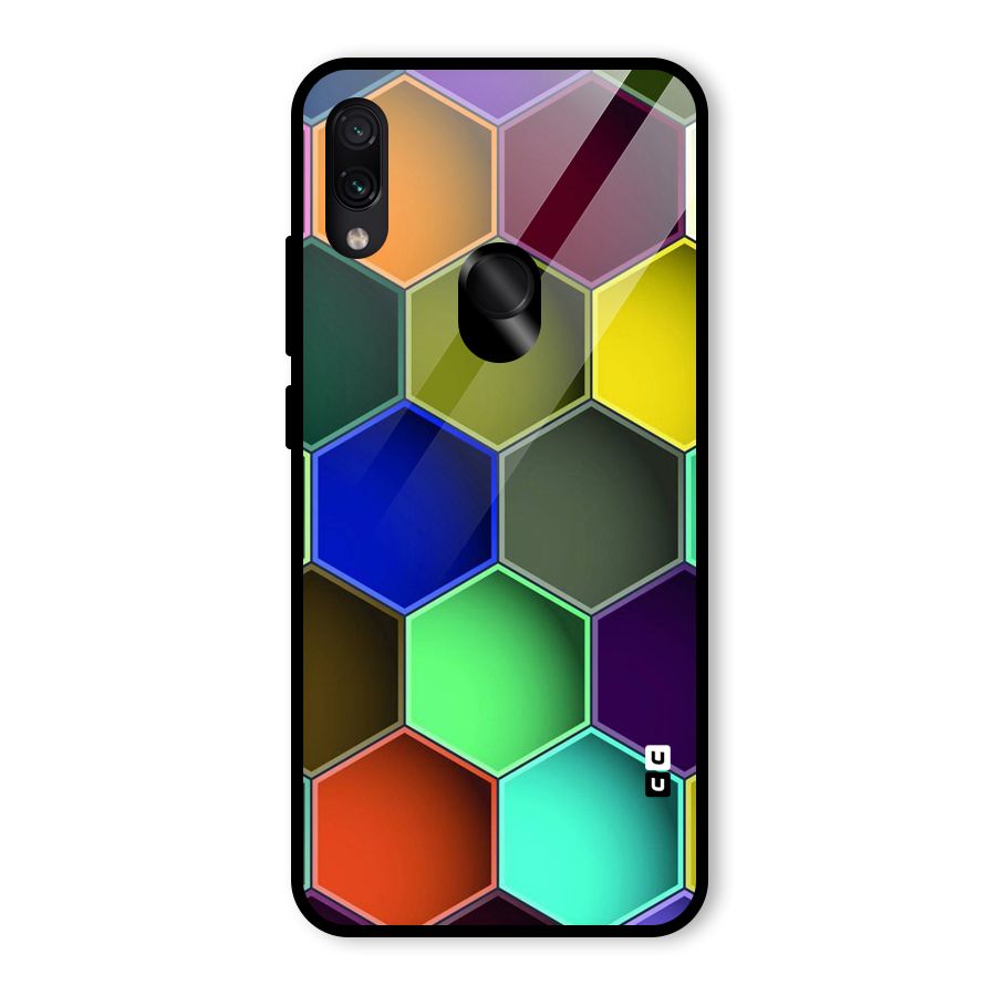 Hexagonal Palette Glass Back Case for Redmi Note 7 Pro