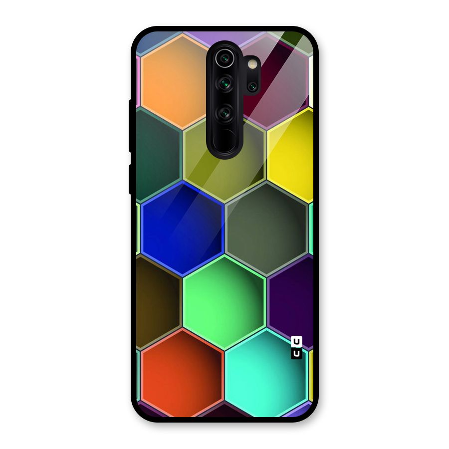 Hexagonal Palette Glass Back Case for Redmi Note 8 Pro