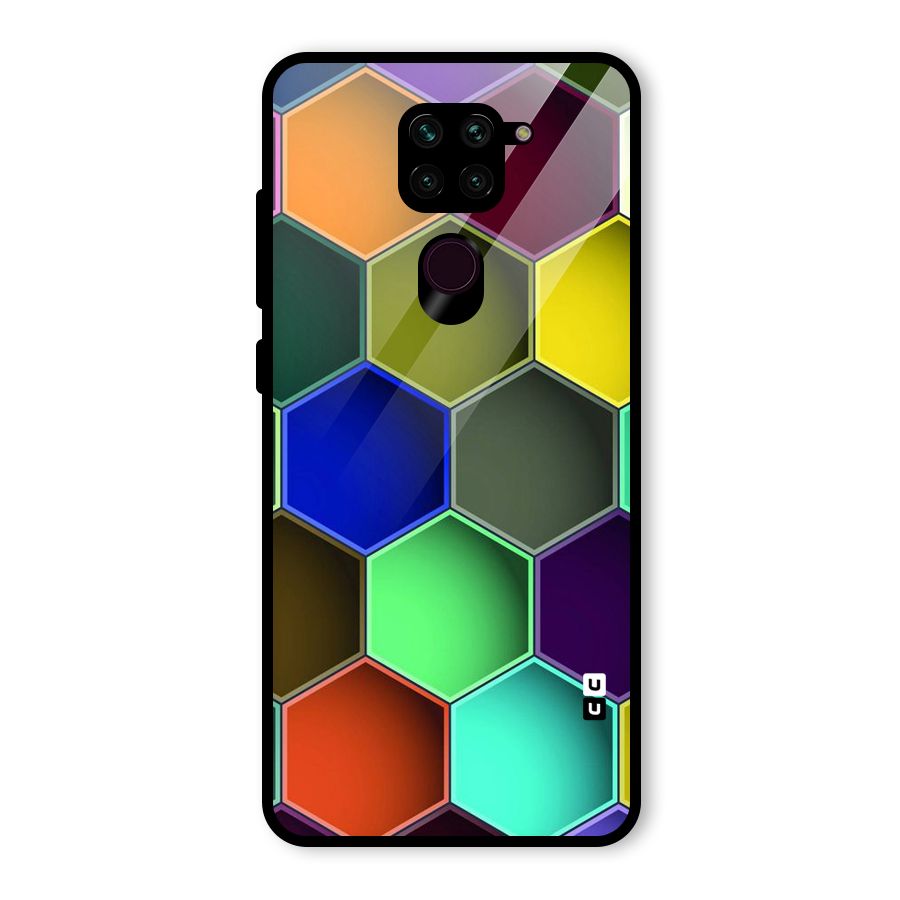 Hexagonal Palette Glass Back Case for Redmi Note 9