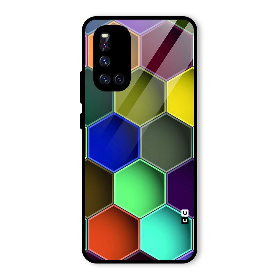 Hexagonal Palette Glass Back Case for Vivo V19