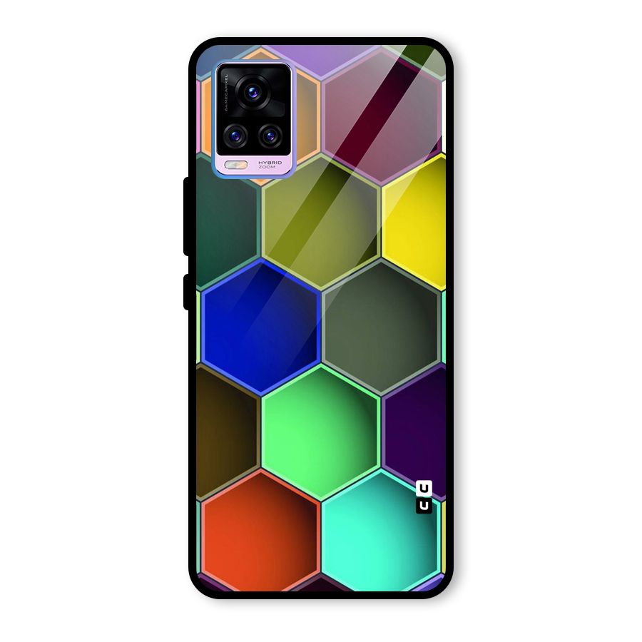 Hexagonal Palette Glass Back Case for Vivo V20 Pro