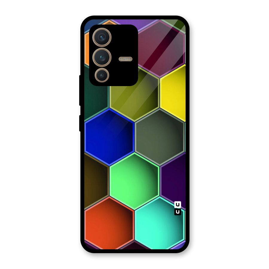 Hexagonal Palette Glass Back Case for Vivo V23 5G