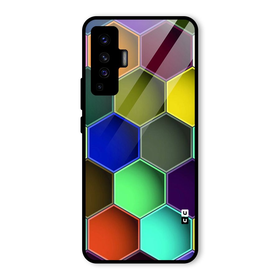 Hexagonal Palette Glass Back Case for Vivo X50