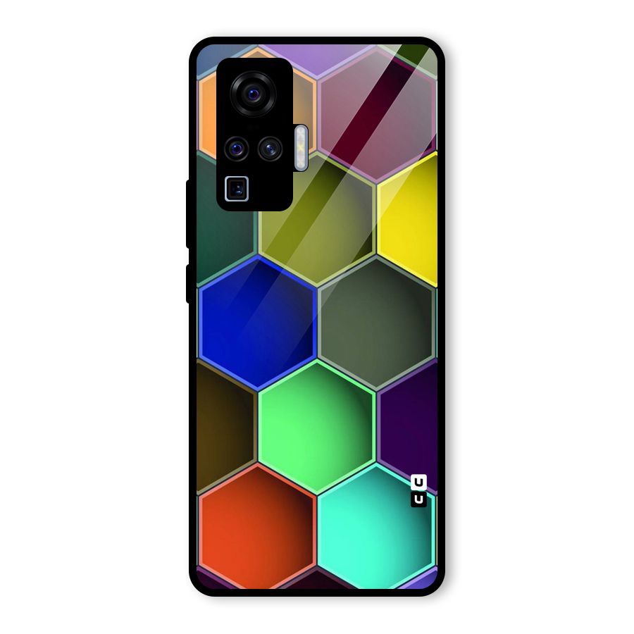 Hexagonal Palette Glass Back Case for Vivo X50 Pro