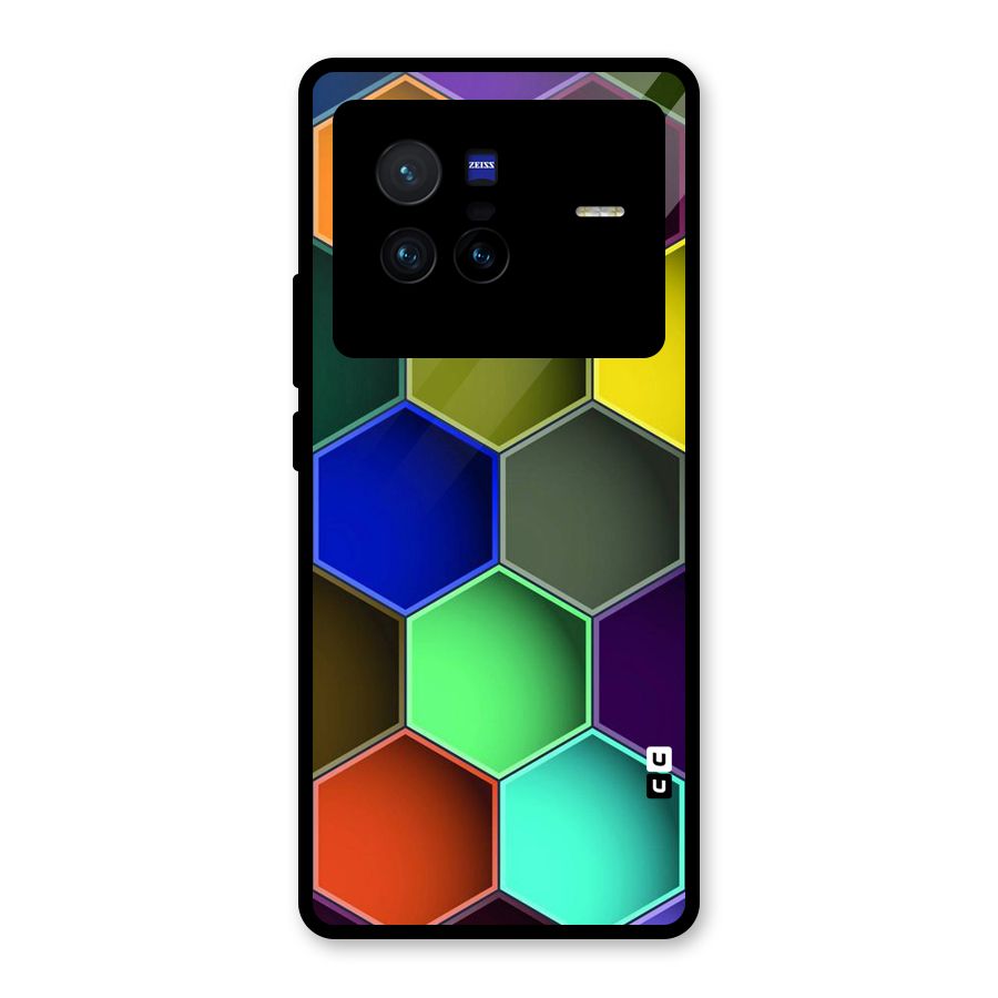 Hexagonal Palette Glass Back Case for Vivo X80