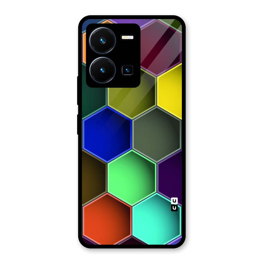 Hexagonal Palette Glass Back Case for Vivo Y35