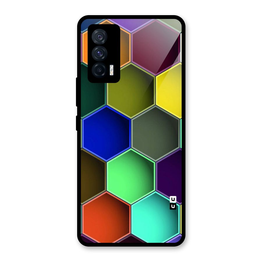 Hexagonal Palette Glass Back Case for Vivo iQOO 7 5G