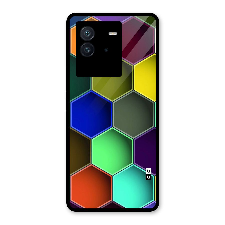 Hexagonal Palette Glass Back Case for Vivo iQOO Neo 6 5G