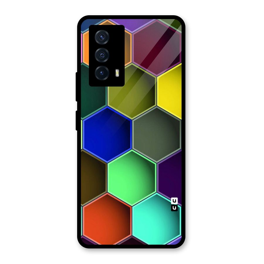 Hexagonal Palette Glass Back Case for Vivo iQOO Z5