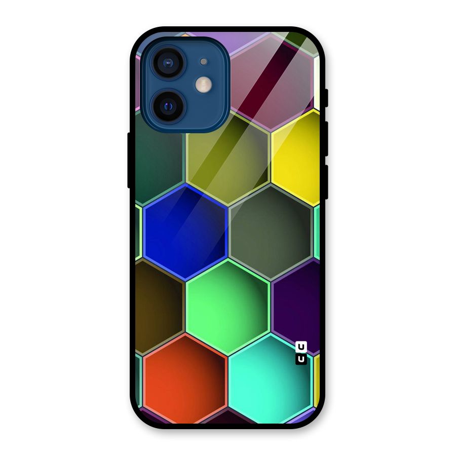 Hexagonal Palette Glass Back Case for iPhone 12 Mini