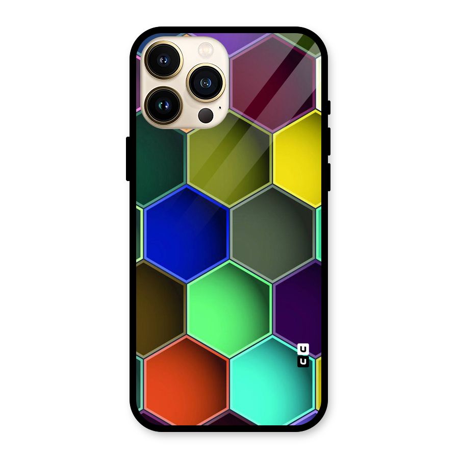 Hexagonal Palette Glass Back Case for iPhone 13 Pro Max