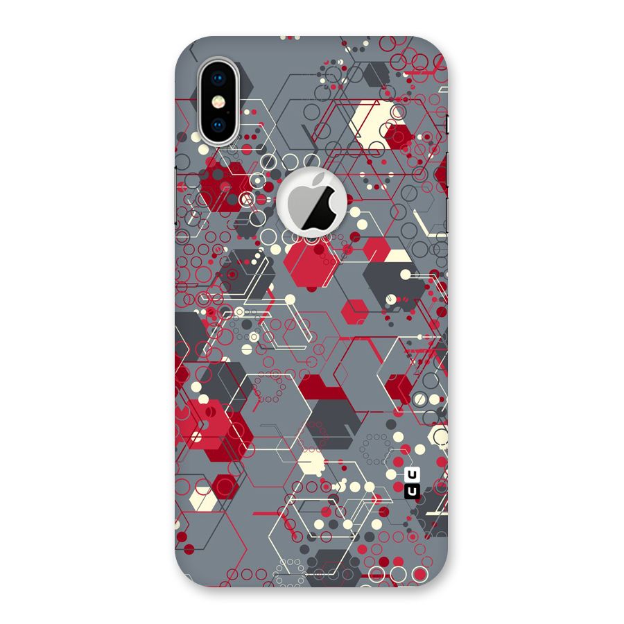 Hexagons Pattern Back Case for iPhone X Logo Cut