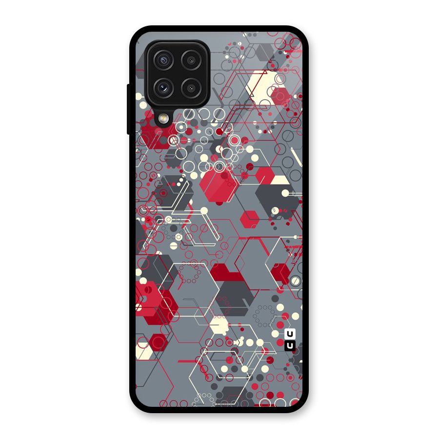 Hexagons Pattern Glass Back Case for Galaxy A22 4G
