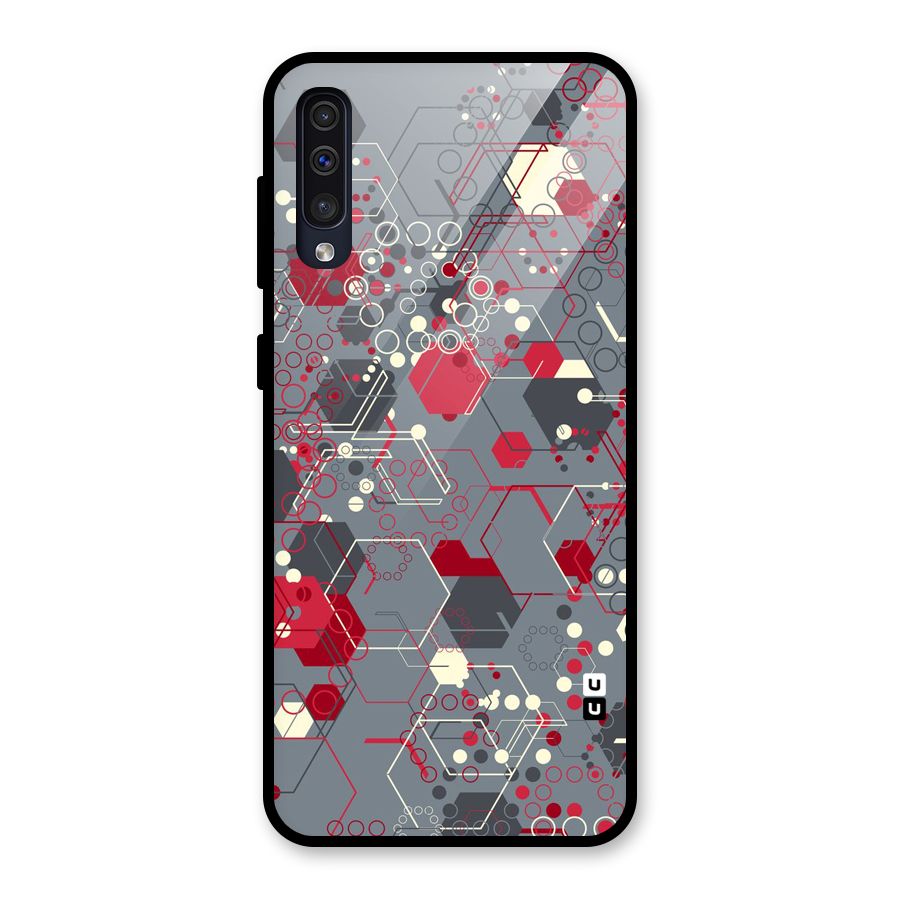 Hexagons Pattern Glass Back Case for Galaxy A30s