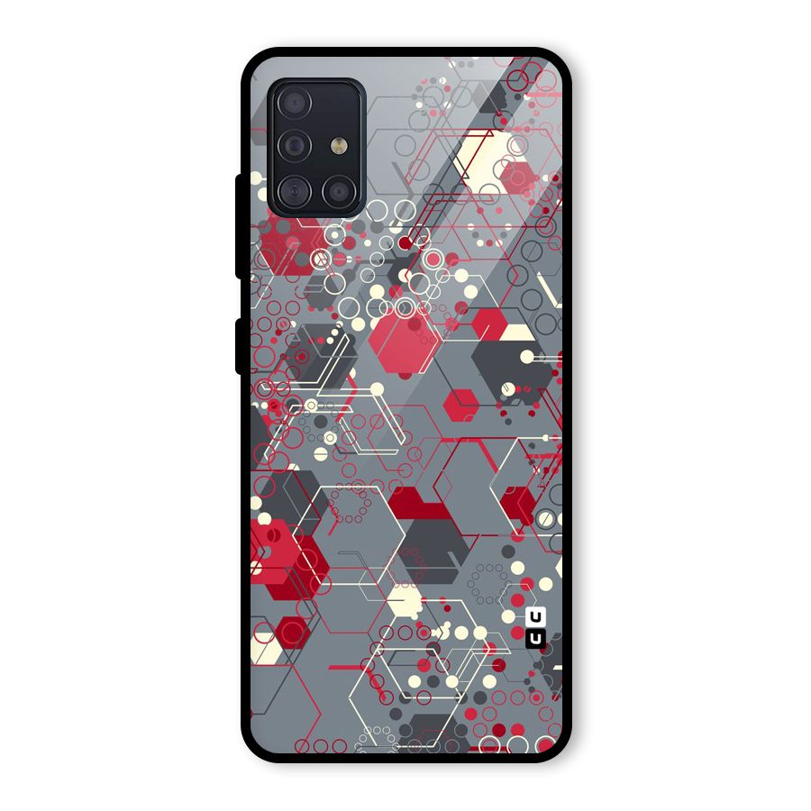 Hexagons Pattern Glass Back Case for Galaxy A51