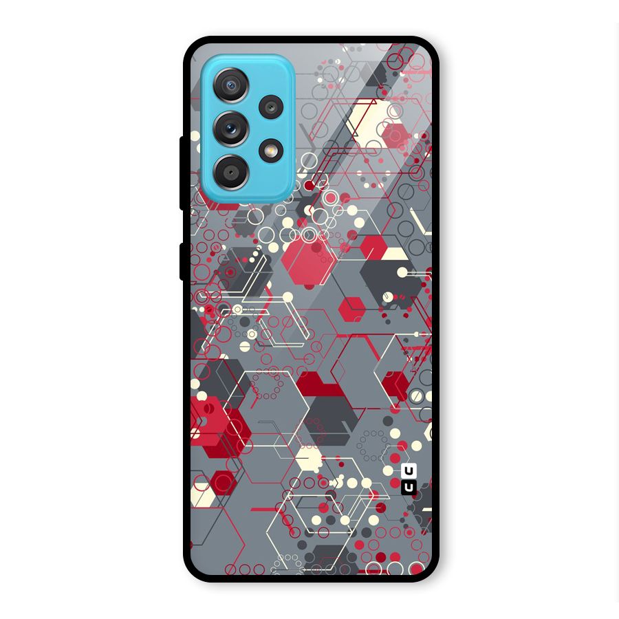 Hexagons Pattern Glass Back Case for Galaxy A52