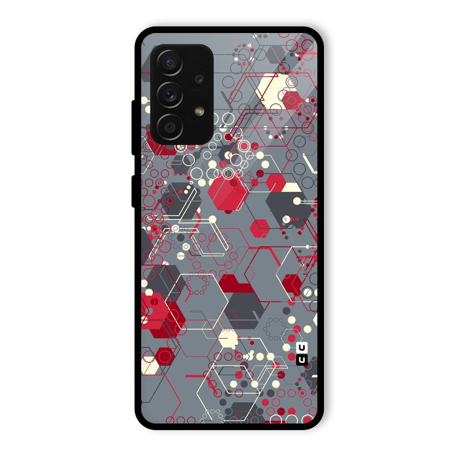 Hexagons Pattern Glass Back Case for Galaxy A53 5G