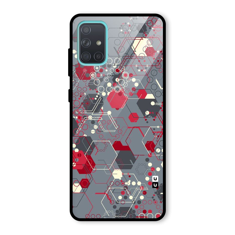 Hexagons Pattern Glass Back Case for Galaxy A71
