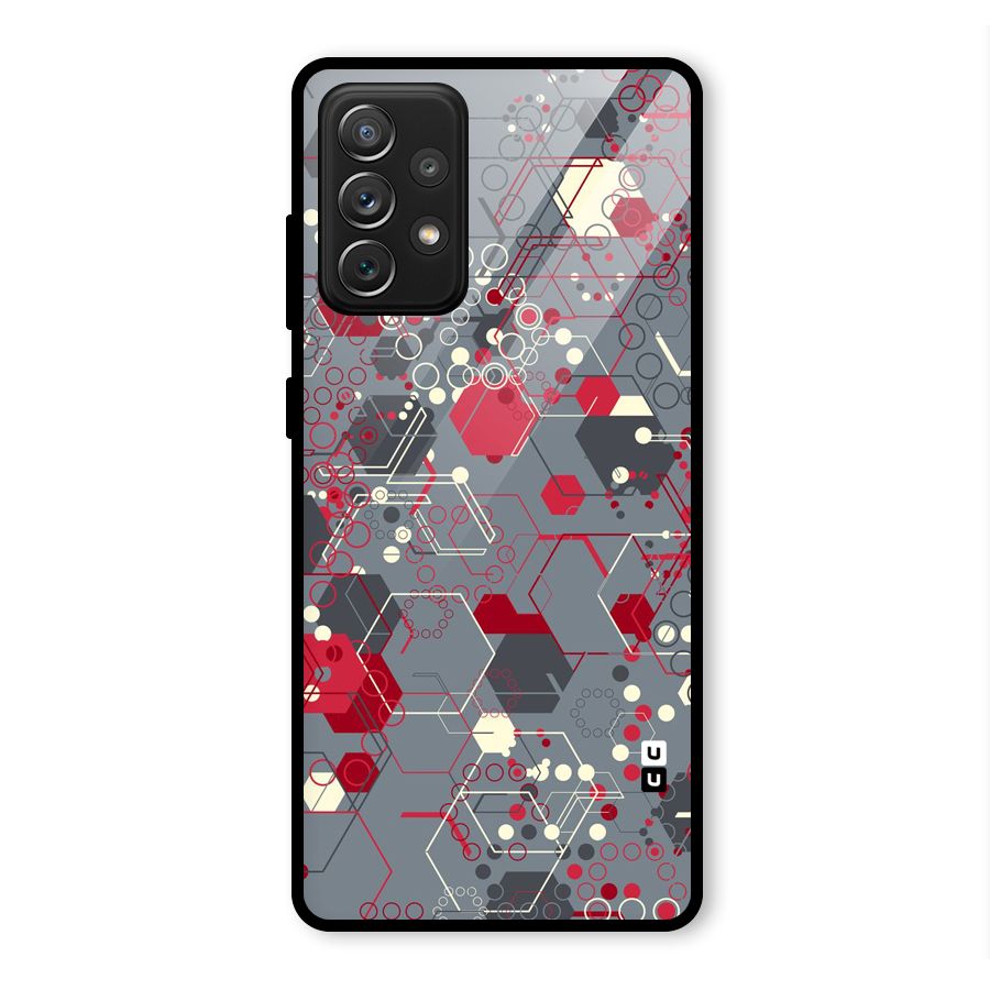 Hexagons Pattern Glass Back Case for Galaxy A72