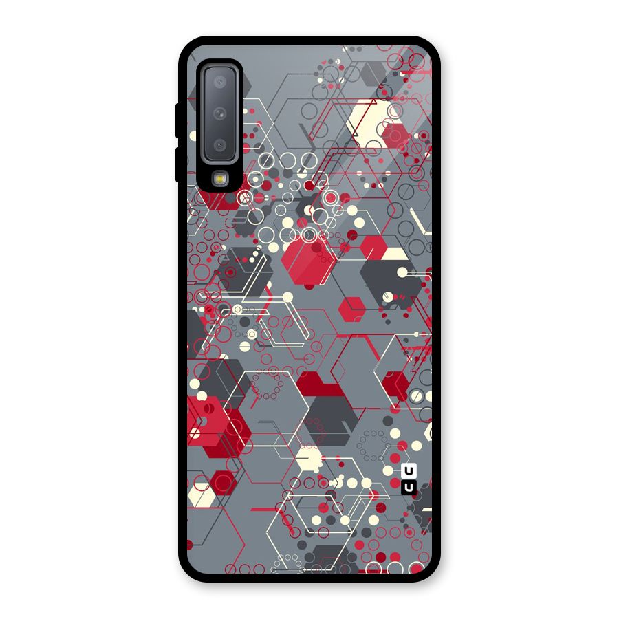 Hexagons Pattern Glass Back Case for Galaxy A7 (2018)