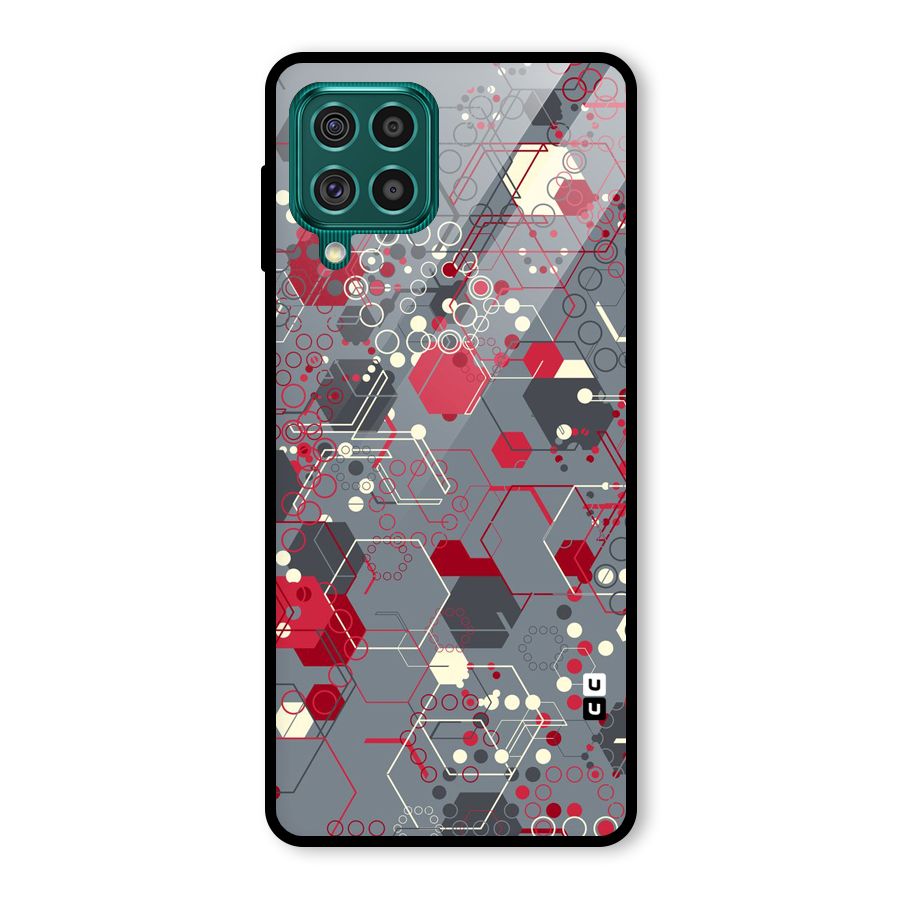 Hexagons Pattern Glass Back Case for Galaxy F62