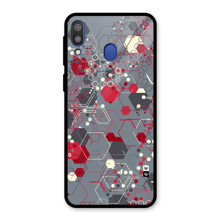 Hexagons Pattern Glass Back Case for Galaxy M20
