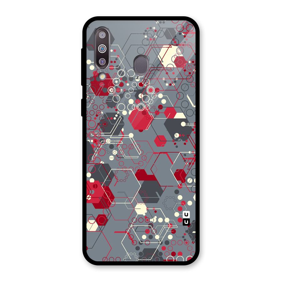 Hexagons Pattern Glass Back Case for Galaxy M30