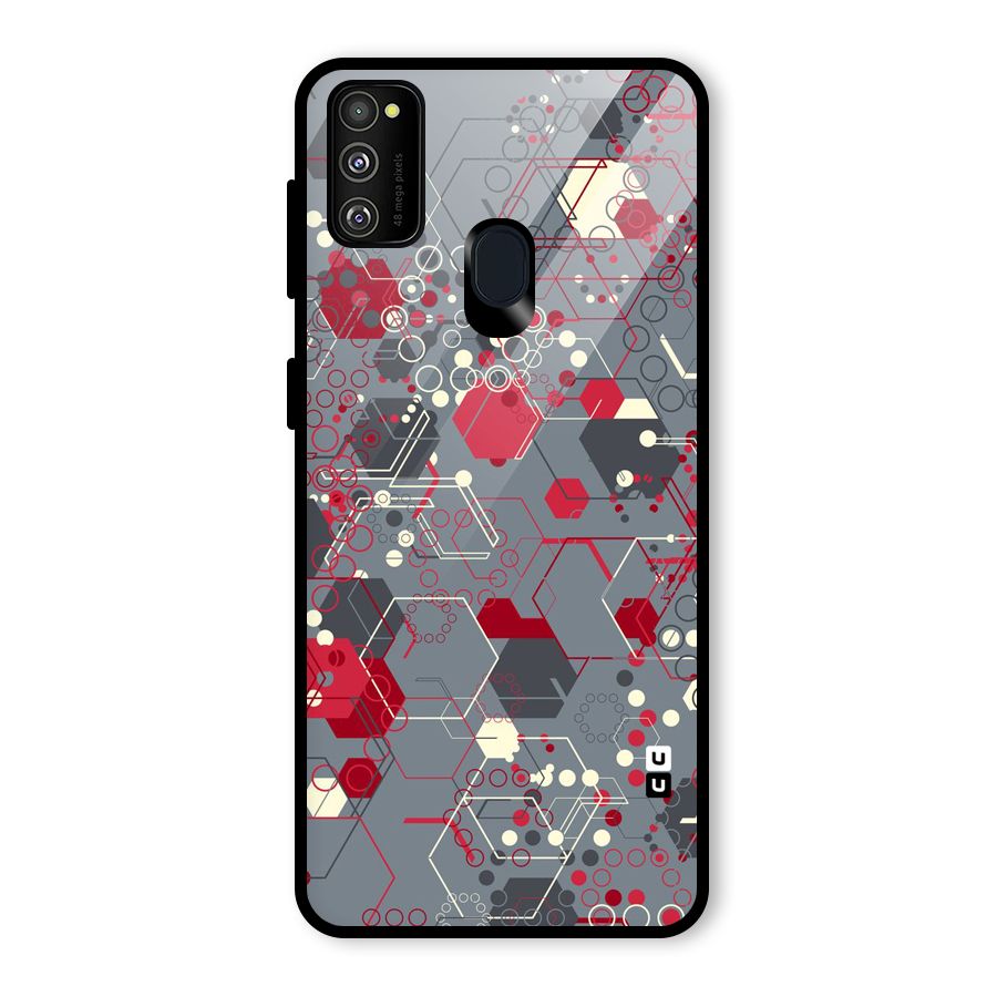 Hexagons Pattern Glass Back Case for Galaxy M30s