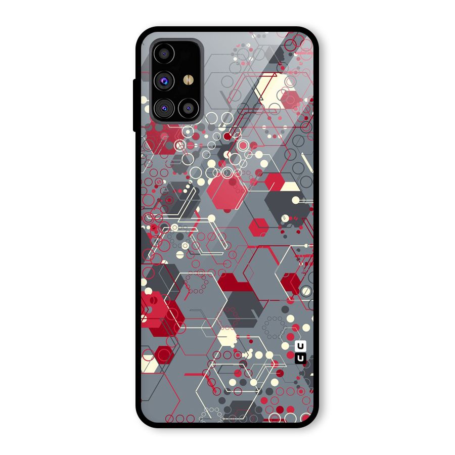 Hexagons Pattern Glass Back Case for Galaxy M31s
